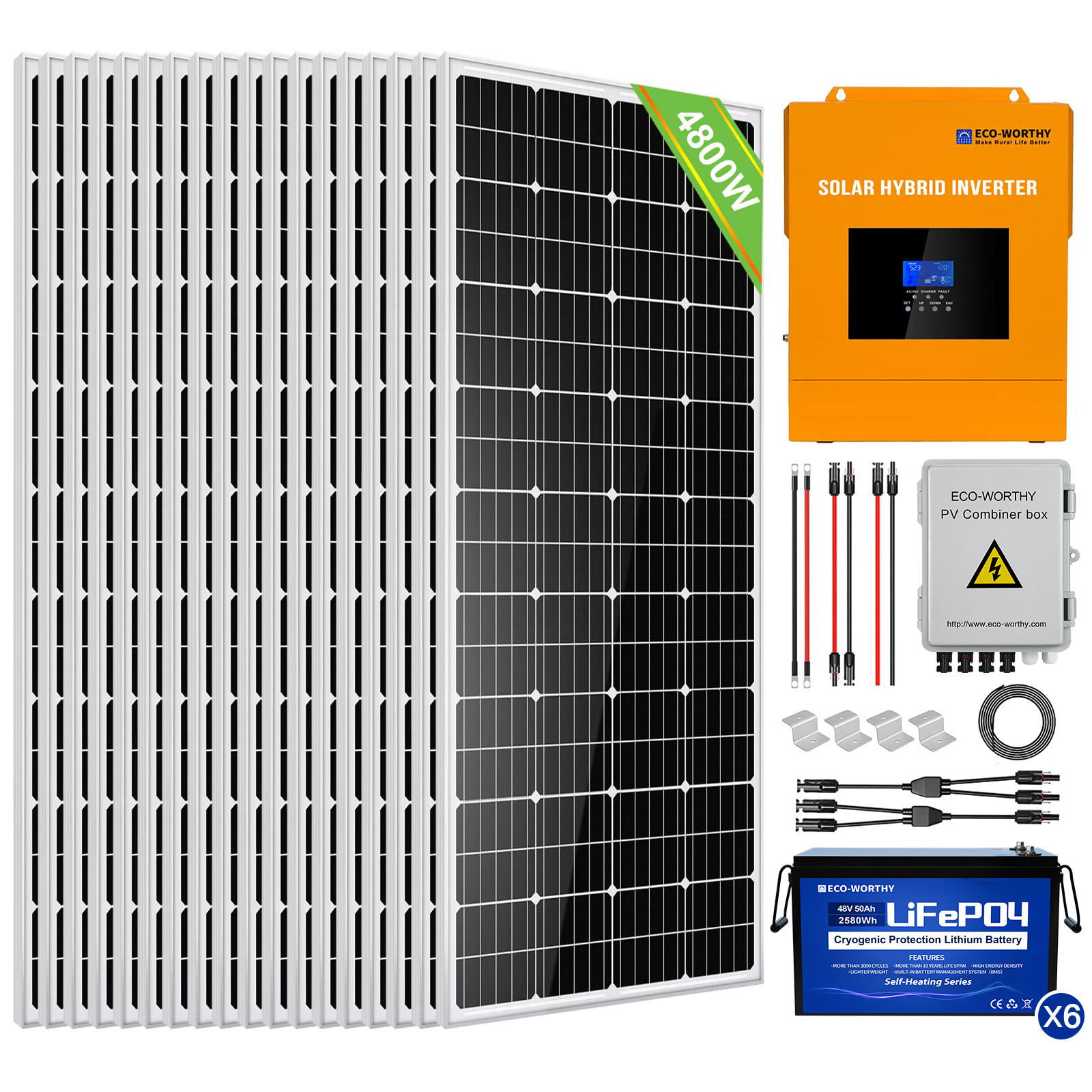 4800 W 48 V Komplettes netzunabhängiges MPPT-Solarmodul-Kit